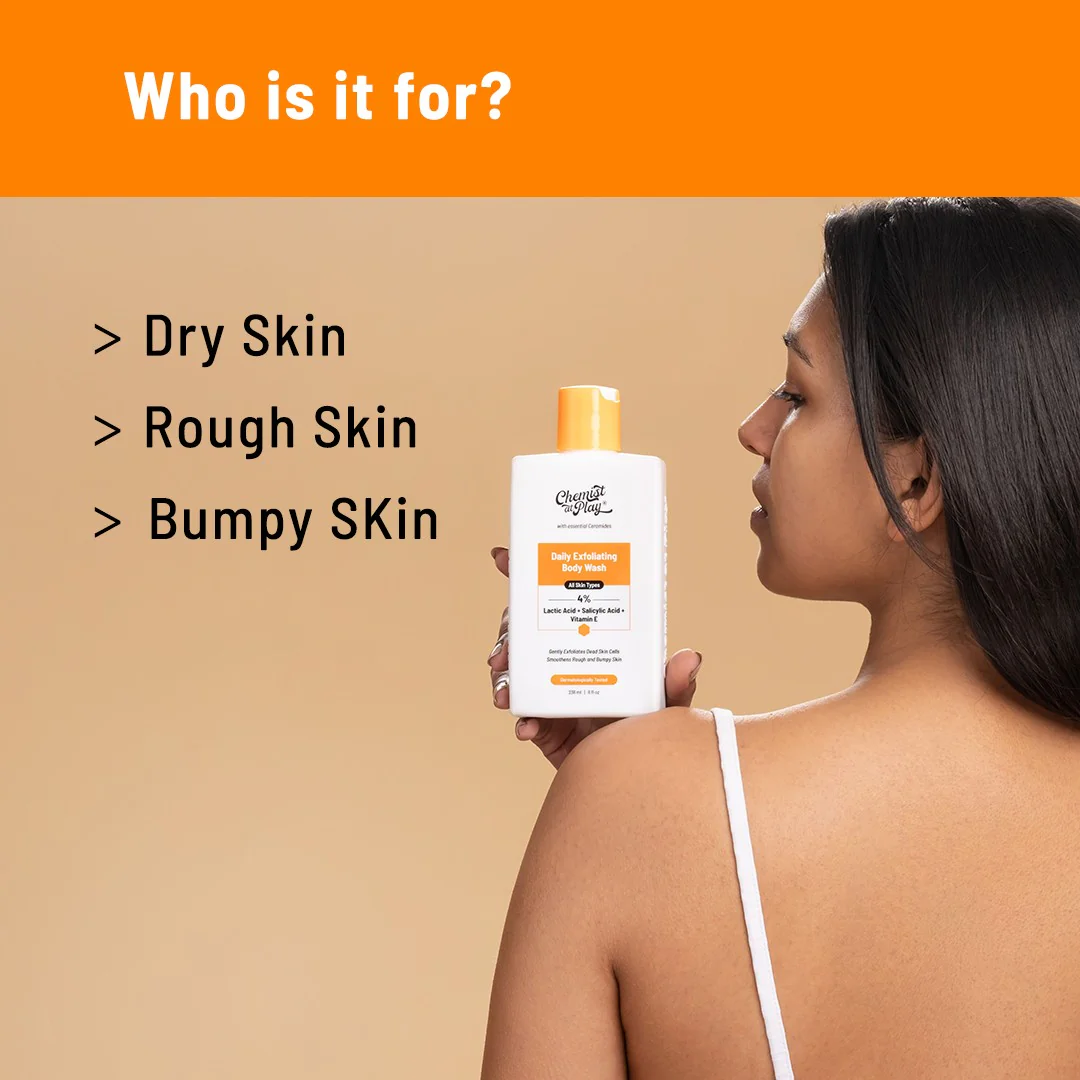 Oh-so-smooth Trio (Exfoliating Body Scrub - 75 gm) | Exfoliating Body Wash - 236 ml | AHA Body Lotion - 236 ml) - Image 6