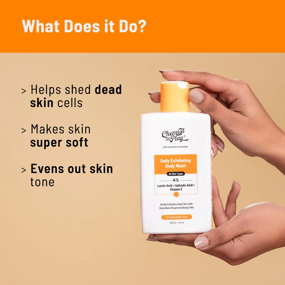 Daily Exfoliation Kit (Exfoliating Body Wash - 236 ml | AHA Body Lotion - 236 ml) - Image 3
