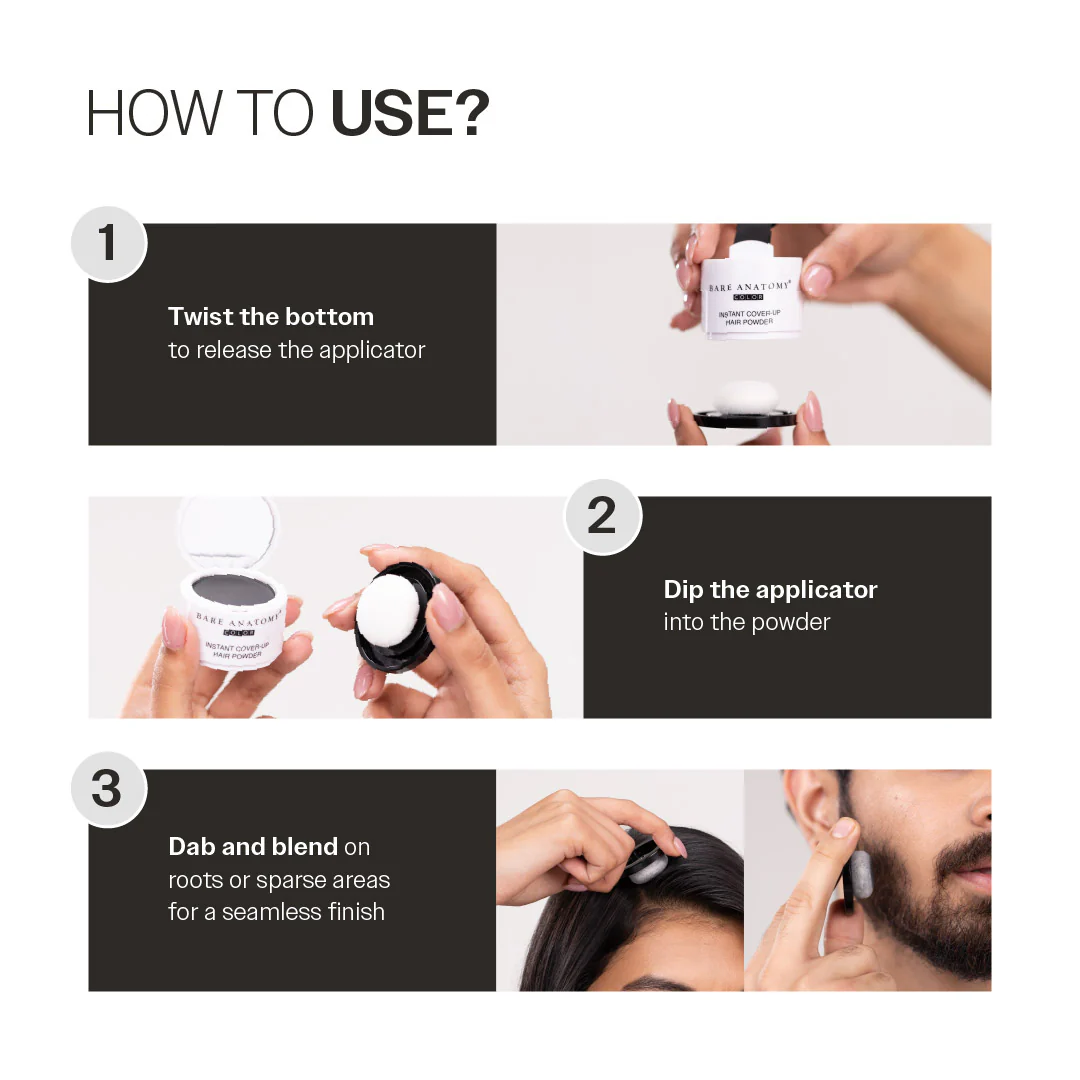 Instant Hair Cover-Up Powder (Black Color) - 4g - Image 6