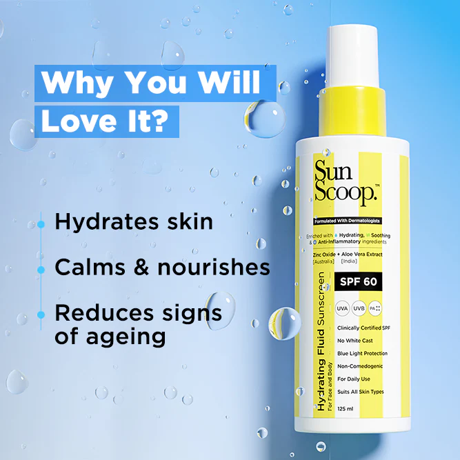 Hydrating Fluid Sunscreen for Face & Body | SPF 60 PA++++| In-Vitro Tested - 125ml - Image 6