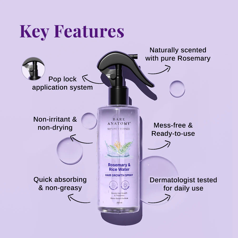Rosemary Hair Oil (100 ml), Rosemary Hair Spray (200 ml) & Scalp Massager Combo for Hair Growth - Image 5